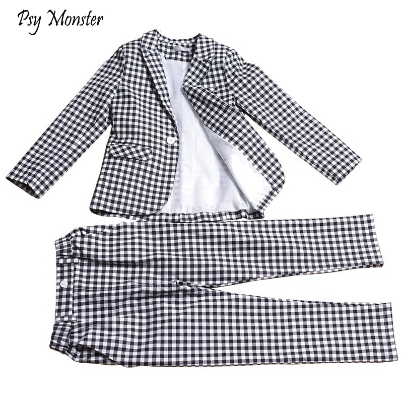 Ensemble de Costume formel à carreaux pour enfants, Costume de spectacle de fête pour garçons, Blazer et short, 2 pièces, été, automne