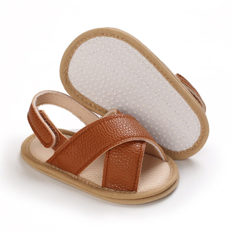 Roma-sandalen für babys (jungen und mädchen) mit kreuzmuster, weicher sohle, Ideal für sommer, Strand und freizeit, erste lauflernschuhe für babys ab 0-18 monaten
