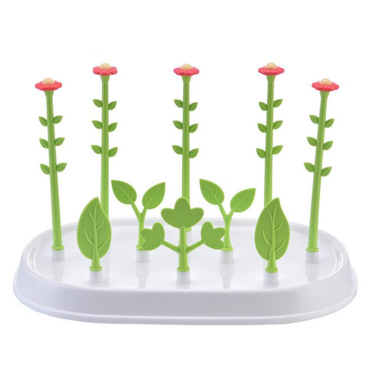 Baby Bottle Drying Rack tree shape feeding baby Bottle Holder Healthy Safe Material Drain Bottles Rack With CoverYHZ003: YHZ003A