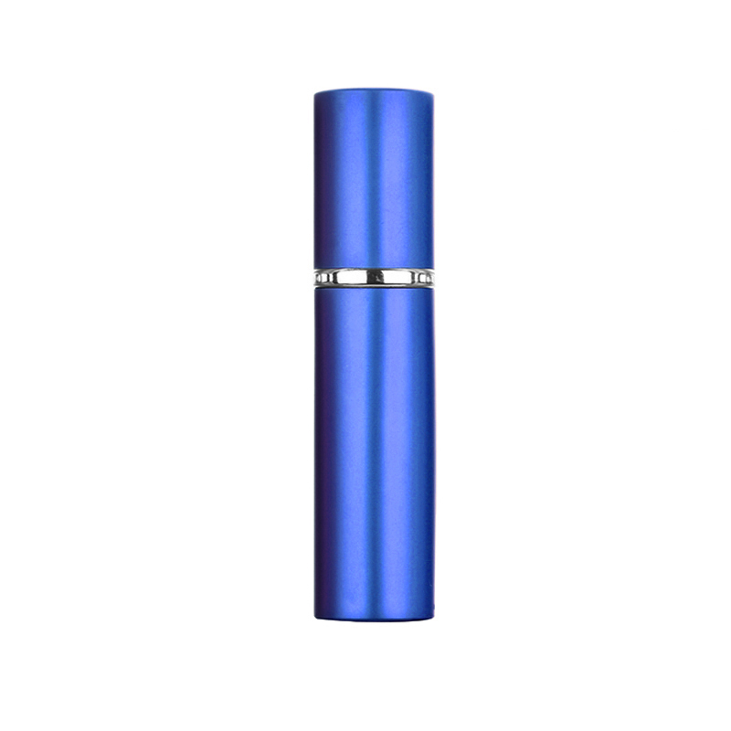 Gratis logo op maat, 10 ml lege draagbare glazen parfumflesjes met aluminium omhulsel, navulbare cosmetische etui.: 50 stuks blauw (2)
