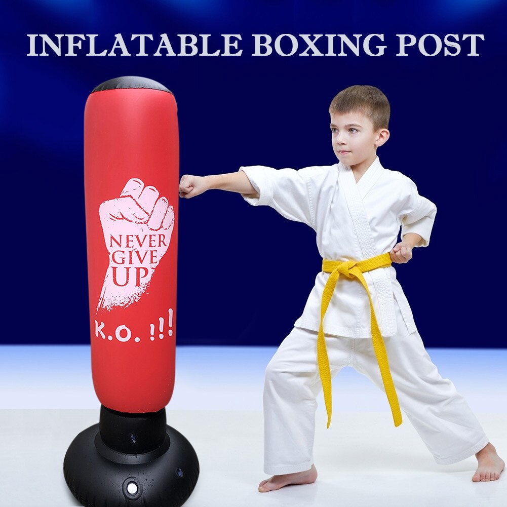 160cm saco de boxe inflável adulto crianças boxe soco chutando saco de areia pvc tumbler inflável ginásio crianças boxe treinamento alvo