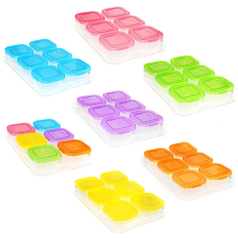Contenedor de alimentos para bebé, refrigerador, cubos congelados con caja de almacenamiento de bandeja A2UB
