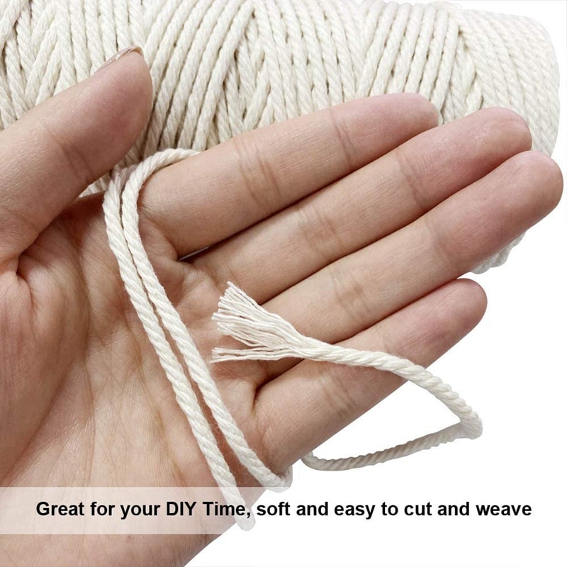 Macrame ledning macrame tau med treperler tre ringe og trepinne til diy tapet vegg hengende håndverk drømfangere