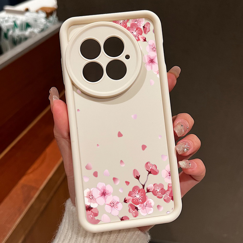 Funda de teléfono para OnePlus 13T 13R 12R 11R flor rosa flor de melocotón parachoques a prueba de golpes funda suave de silicona Fundas para OnePlus 13 12