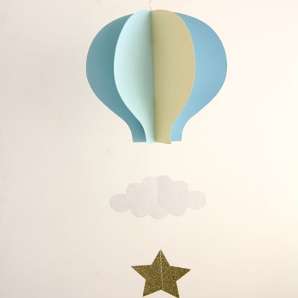 4Pcs 3D Papier Hanger Hete Lucht Ballonnen Wolken Sterren Opknoping Ornamenten Voor Home Decor