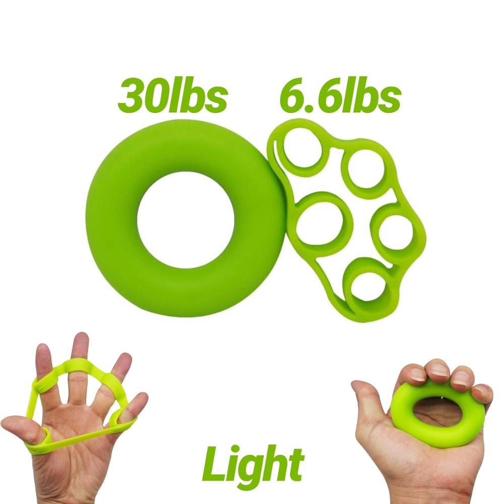 1 or 2 pcs Finger Stretcher Hand Resistance Bands Hand Extensor Exerciser Finger Grip Strengthener Strength Trainer Gripper Set: 2 pcs green