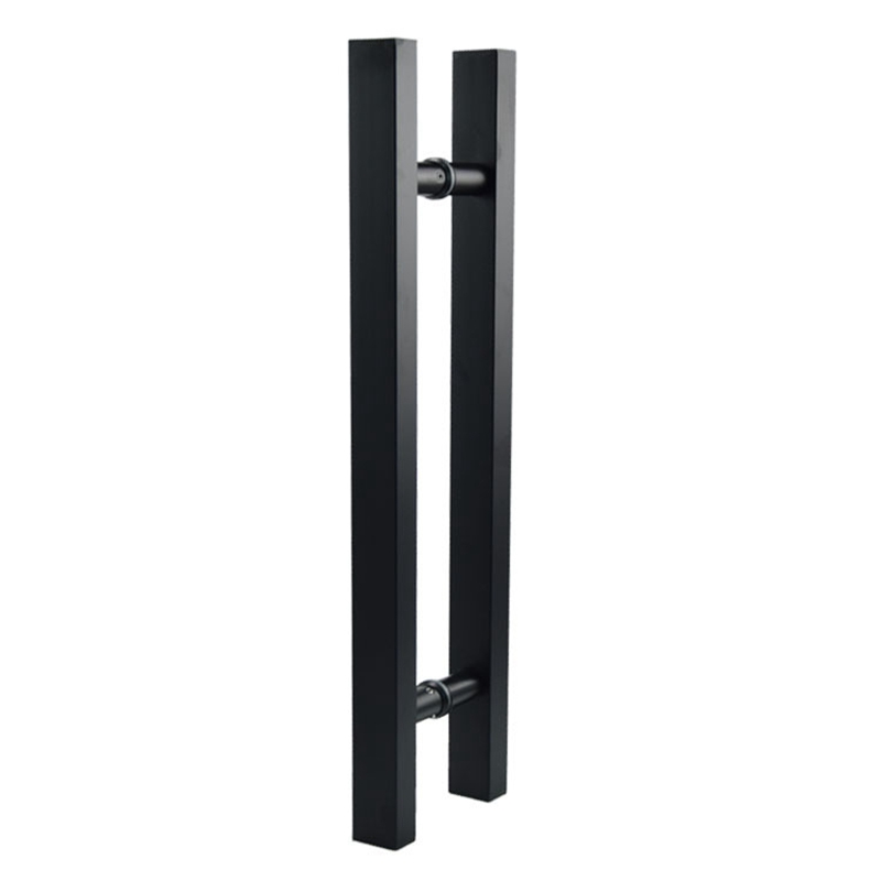 Manija de puerta de vidrio/madera de acero inoxidable negro mate: Default Title