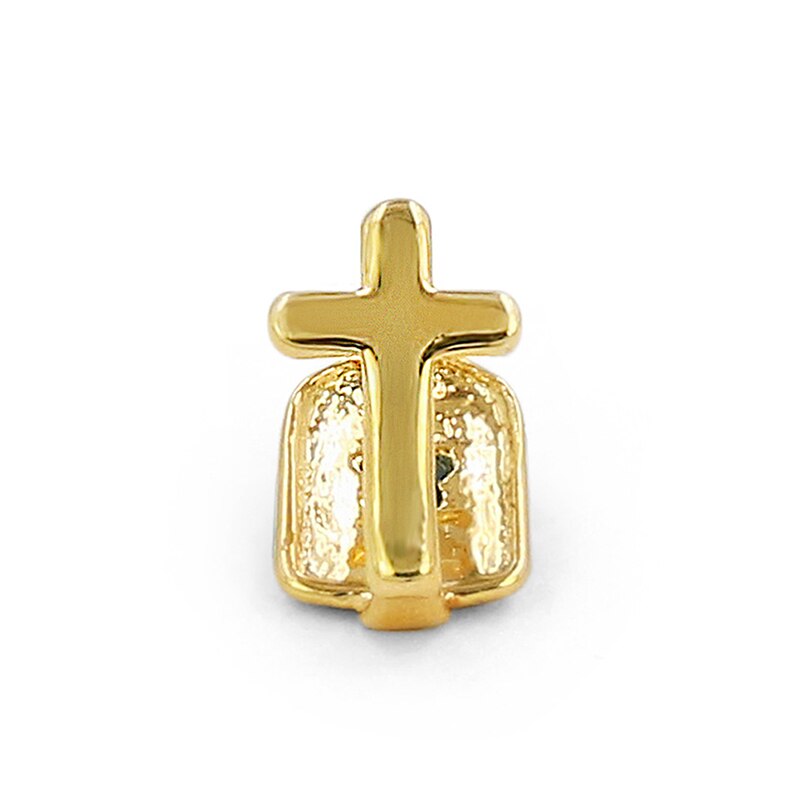 Solo Metal Rock rapero Cross Grills Tooth Cap decoración de dientes de Hip Hop Cosplay joyería Dental parrillas: De oro y de color