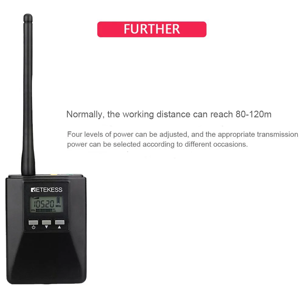 Retekess TR506 FM Transmitter Portable For Tour Guiding Church Translation Meeting Training Guide System