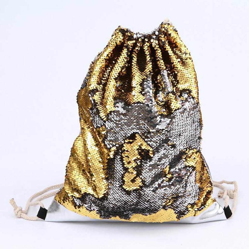 Arrivel Mermaid Sequin Drawstring Bag Reversible Sequin DIY Backpack Glittering Shoulder Bag for Gym Training Travel