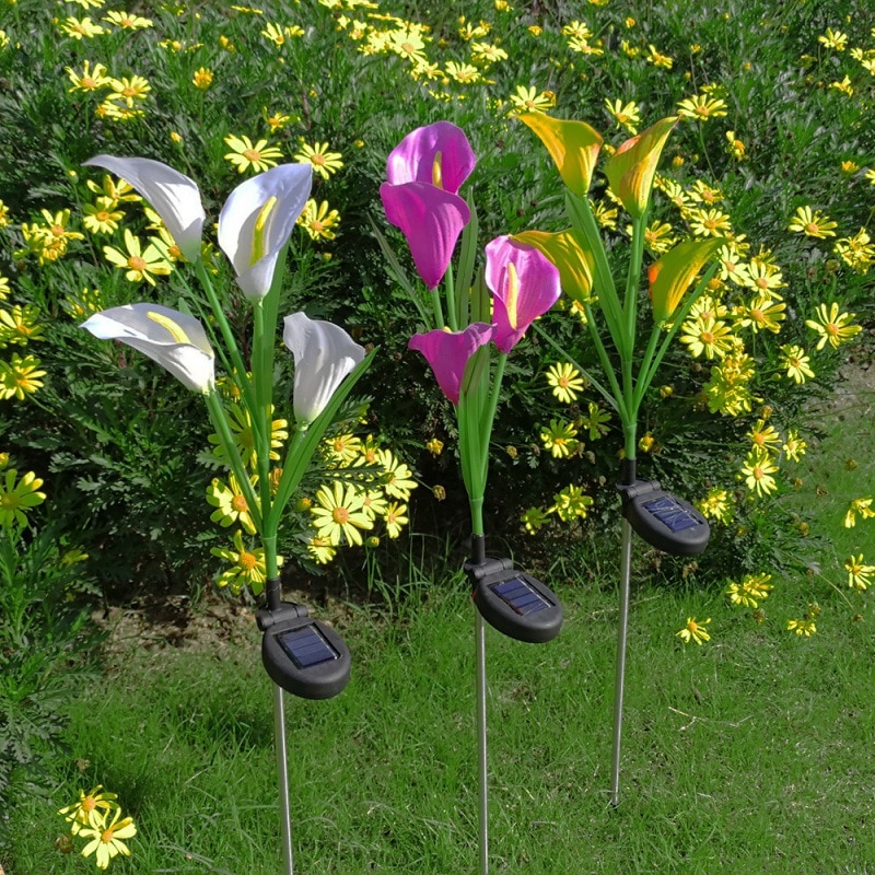 Buitentuin op zonne-energie led-lamp op zonne-energie, tuinverlichting voor thuis, landschapsnachtbloemlamp