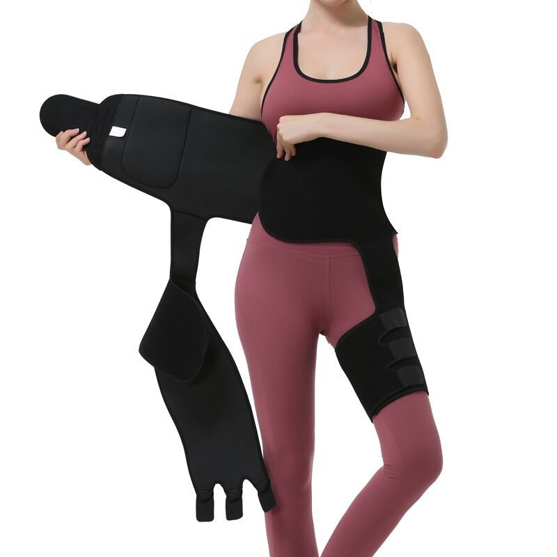 Recortador de muslo de cintura alta 3 en 1 y levantador de glúteos neopreno rutina ejercicios para adelgazar cinturón de bolsillo mujeres entrenador de cintura pérdida de peso pierna Shaper