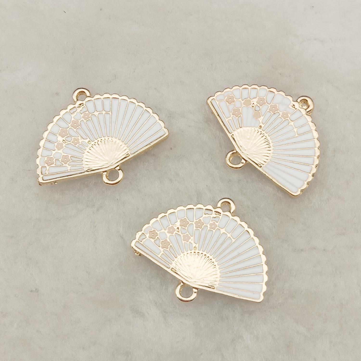 10 stk emalje fan charm smykker tilbehør ørering vedhæng armbånd halskæde charms zink legering gør det selv finde 19 x 24mm