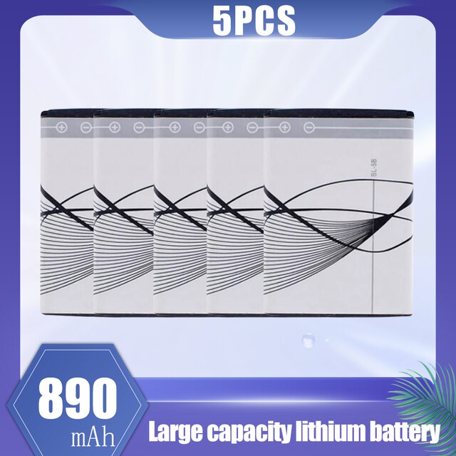 1-20PCS 890mAh BL-5B BL5B BL 5B Replacement Lithium Phone Battery For Nokia 5140 5300 5320 N80 N83 6120C 7360 3220 3230 5070: 5PCS