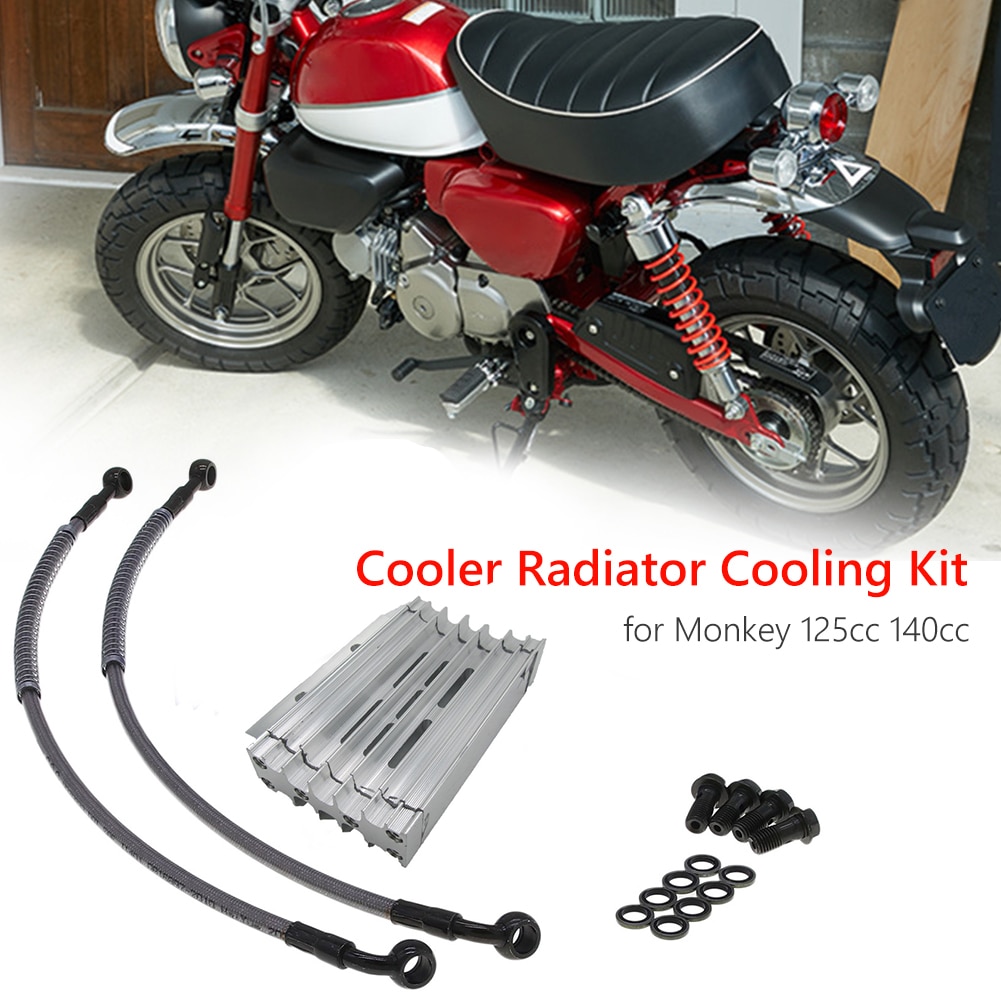 Aluminum Engine Oil Cooler Radiator Kit for Monkey 125CC 140CC ATV Dirt Pit Bike Engine Oil Cooler Cooling Radiator Kit