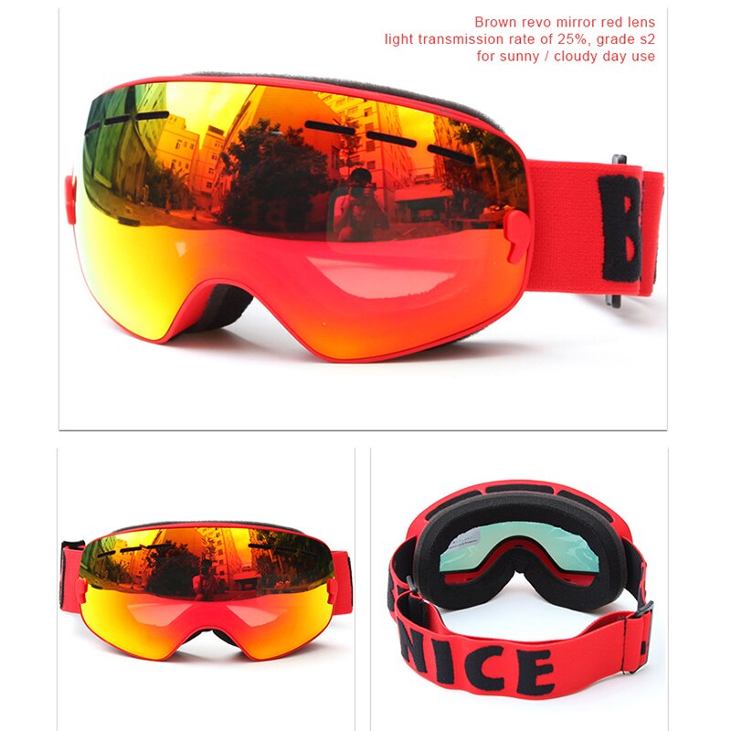 Gafas de esquí para niños y niñas, lentes de Snowboard, protección UV400, gafas de nieve, máscara de esquí antiniebla: color02