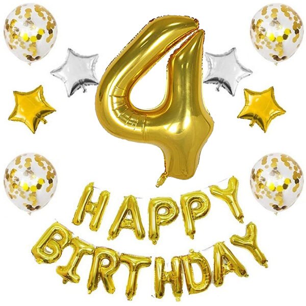 1st Birthday Boy Decoration Set,Number 1 Mylar Balloons Baby First Birthday Decoration with Happy Birthday Banner, Birthday Gold: 4
