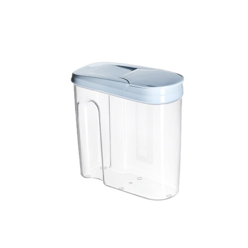 Matoppbevaringsboks klar beholdersett med hellelokk kjøkken matte forseglet snacks tørket frukt korn tank oppbevaring frokostblanding boks: blues