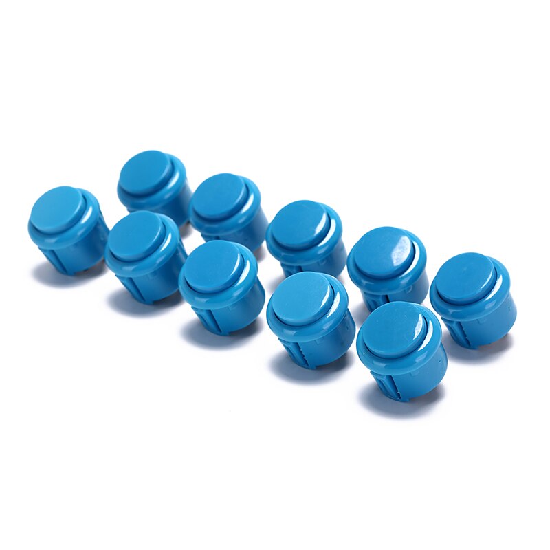 10 stuks ingebouwde kleine microschakelaar voor diy arcade controller jamma mame 24mm fabrieksprijs arcade knop ronde drukknop: Blauw