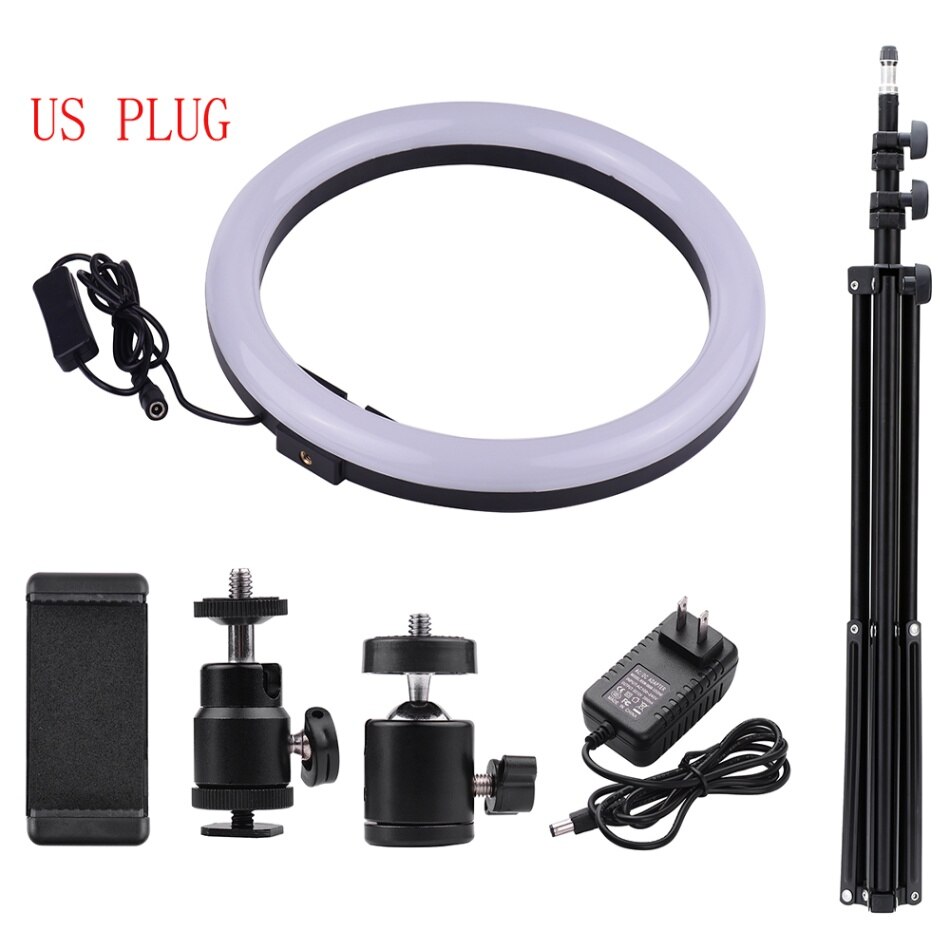 2700-5500K Dimmable Ring Light 30 cm/12 pulgadas fotografía exterior LED Selfie Ring luz con soporte de teléfono para Video Live Studio: Azul