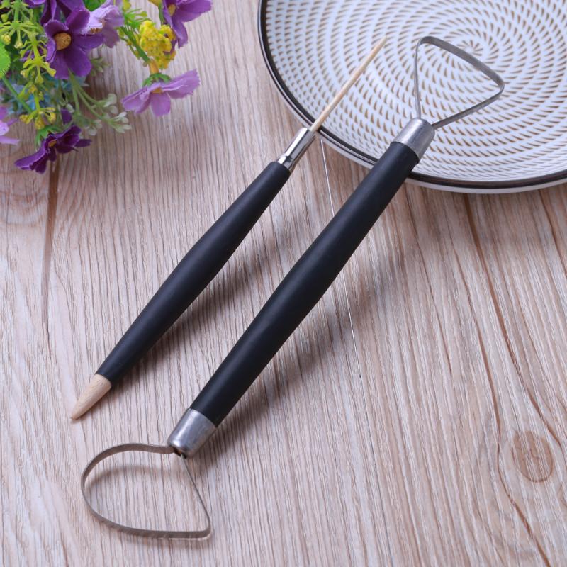 Clay Pottery Tool Set Clay Ceramics Molding Tools Stainless Steel Wood Tool Set Smoothing Modeling Carved Tool Slices Scraping