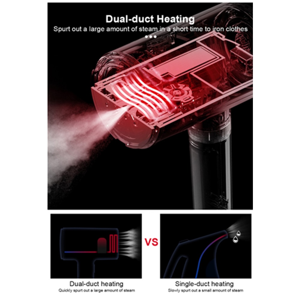 Deerma vestuário 2 em 1 multi-função portátil viagem ferro a vapor pendurado ferro plano sistema de pré-aquecimento inteligente