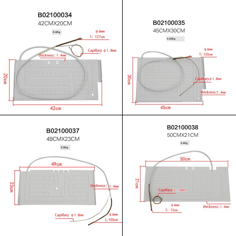 refrigerator evaporator flat plate evaporator freezer cooling plate fridge evaporator fridge evaporator with capillary aluminum