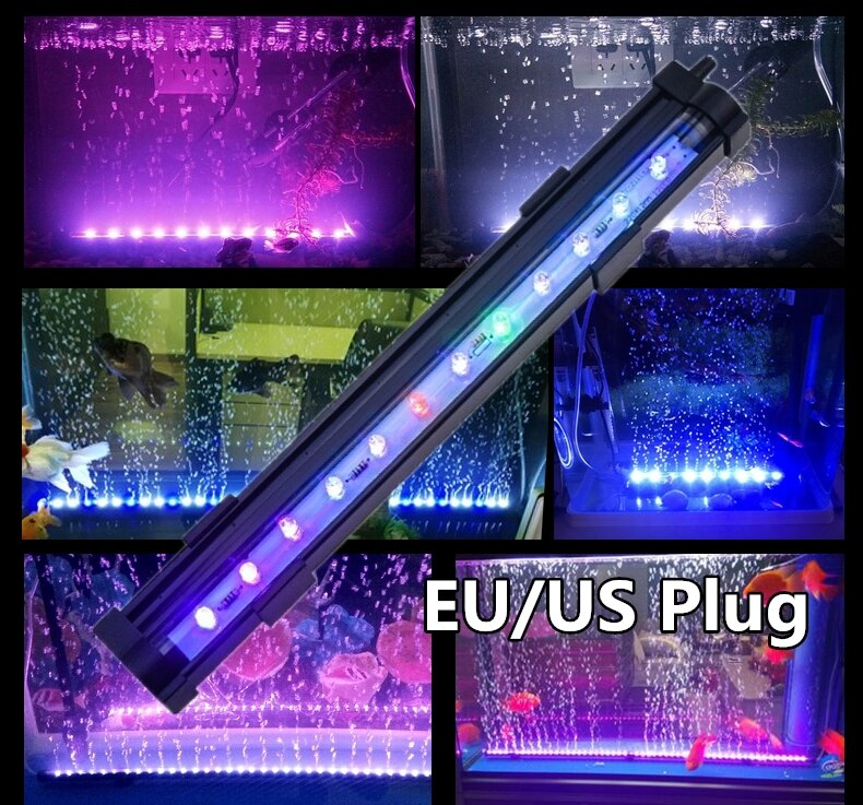 Luz LED de burbujas para tanque de peces, lámpara de buceo con control remoto, colorida, impermeable, bajo el agua, para plantas y Peceras esenciales