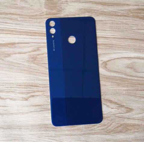 Honor8x original habitação traseira para huawei honor 8x vidro capa traseira reparação substituir telefone bateria porta caso + logotipo adesivo cola: Blue