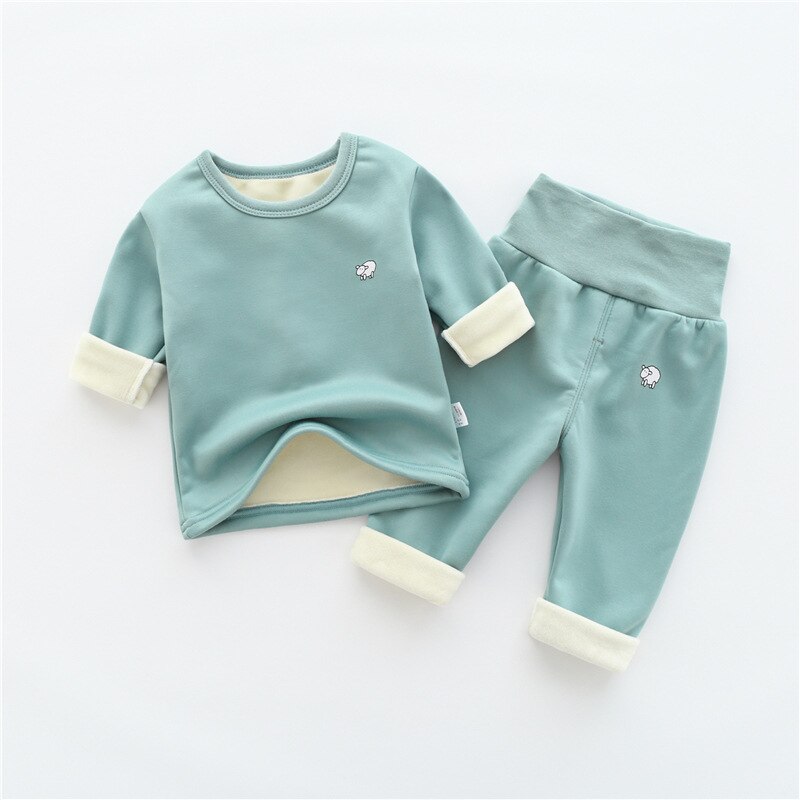 Herfst Baby Nachtkleding Kleding Voor Jongens Winter Baby Boy Kleding Sets 12-4y Warm Ondergoed Set 2Pcs Verdikte Pyjama Voor meisjes