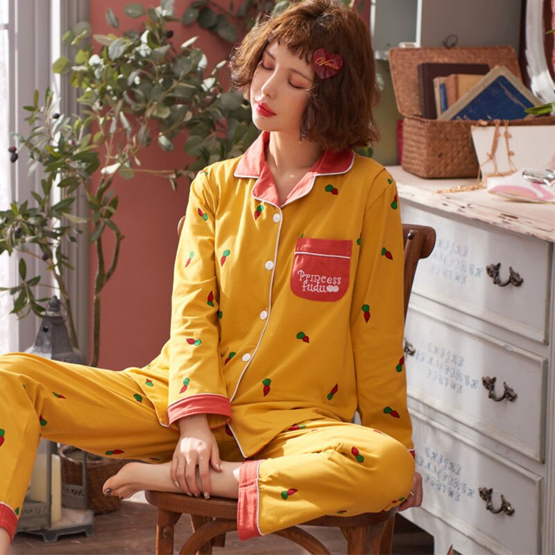 Koreaanse Mode Moederschap Pyjama Verpleging Pak Nachtkleding Lente Zomer Zwangerschap Kleding Ondergoed Nachtkleding Print Elegante