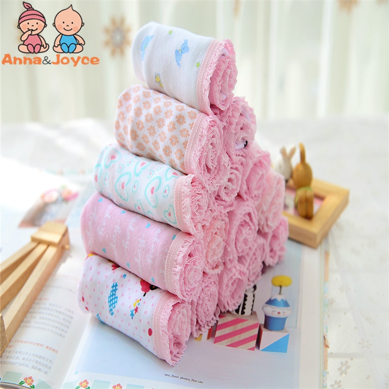 12pcs /lot Baby Kids Briefs Girls Cotton Panties Underwears Children Cotton Short Briefs Kids Panties Suit1-2 Years