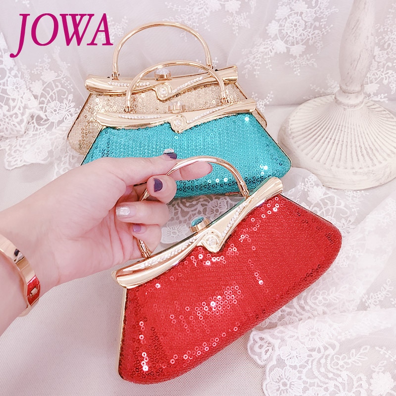 Special Offer Bridal Metal Sequined Clutch Women's Evening Bags Bling Day Clutches Red Wedding Purse Female Handbag