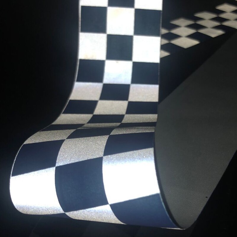 Nastro di sicurezza in tessuto riflettente argento per borse per abbigliamento da cucire