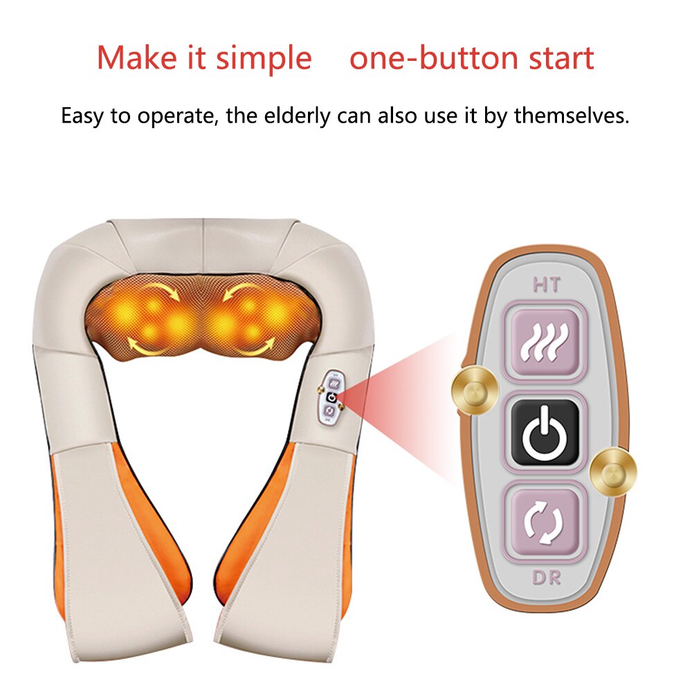 Electrical Neck Massager Body Shoulder Back Massage 4D Kneading Infrared Heating Car Home Best Relaxation Relieve Fatigue