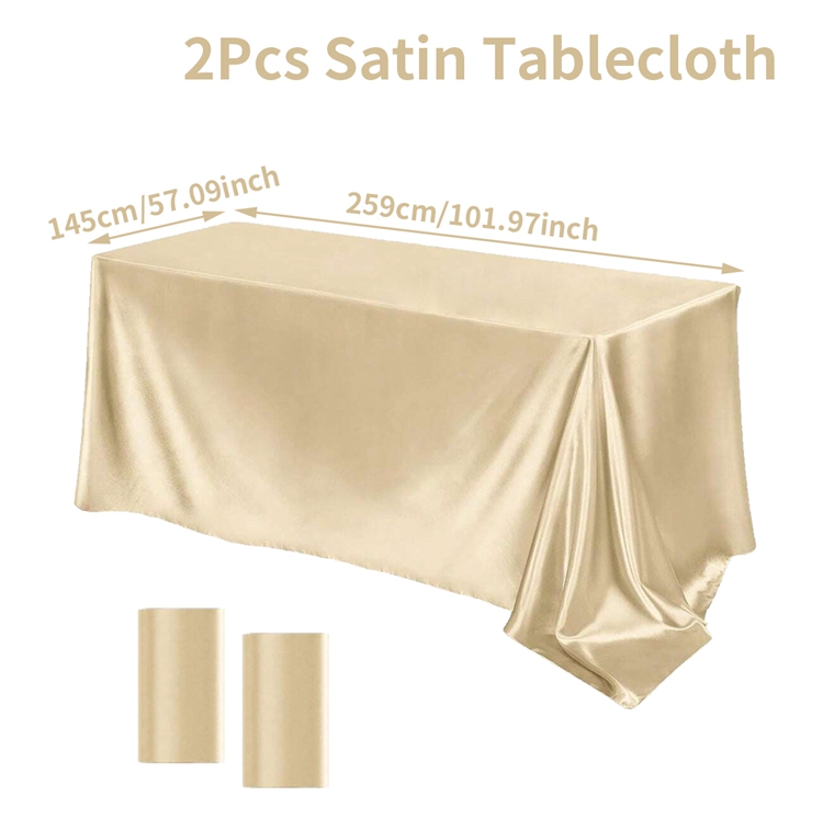 Nappe rectangulaire en Satin, brillante, lisse, blanc, rose, couleur unie, fournitures de fête de mariage, décors de Table: Black