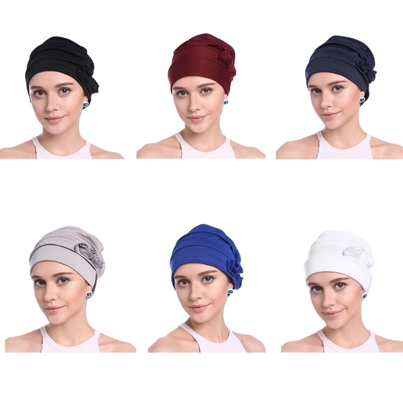 Women Ruffle Chemo Turban Scarf Beanie Cap Hat for Cancer Patient