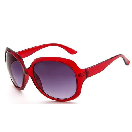 Gafas De Sol clásicas Retro para mujer, lentes De Sol femeninos con forma ovalada, a la: Red Grey