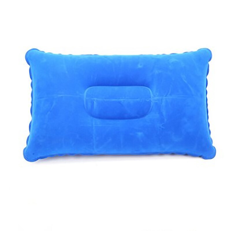 Inflatable Pillow PVC Nylon Sleep Air Pillows Ultralight Home Cushion Camping Travel Hiking Beach Car Plane Head Rest Camp Gears: Royal blue