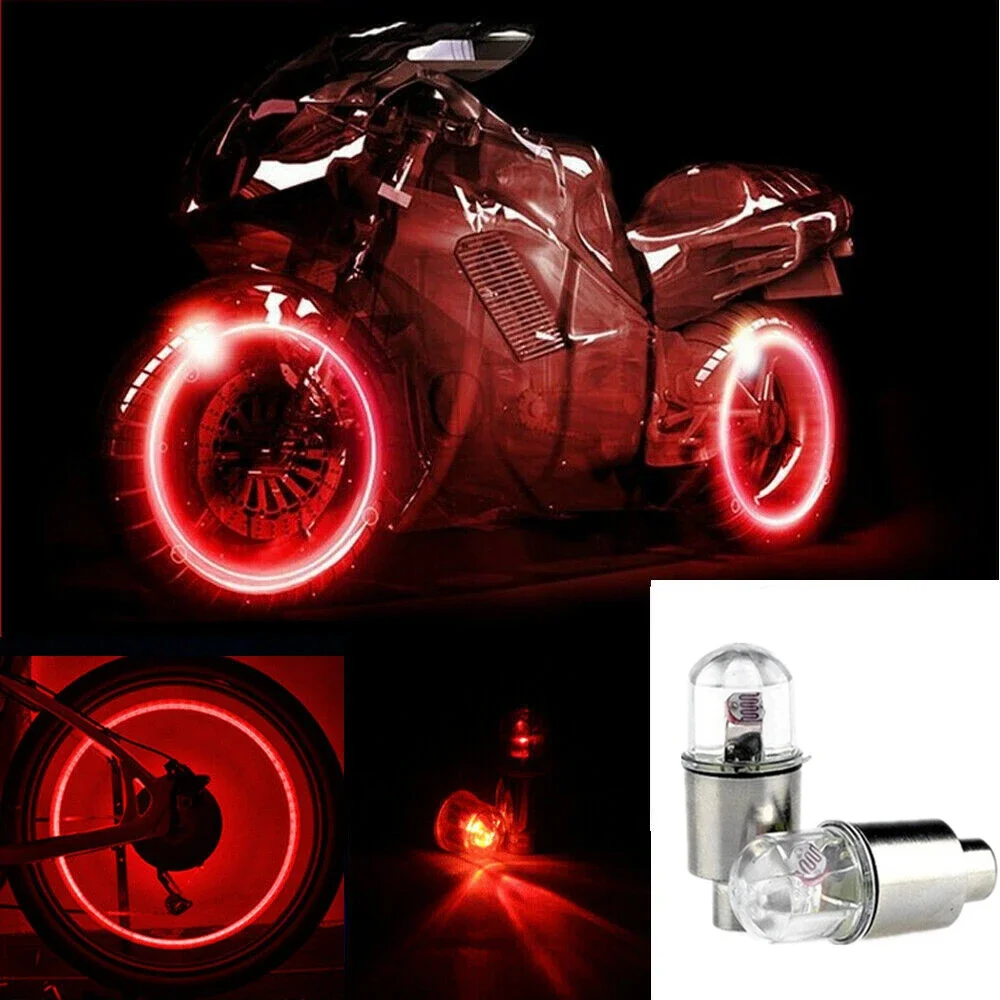 Car Hub Ambient Light Bicycle LED Tire Lights Universal Car Neon Lamp Valve Cover Lights Tire Colorful Flashing Bulb Decoration