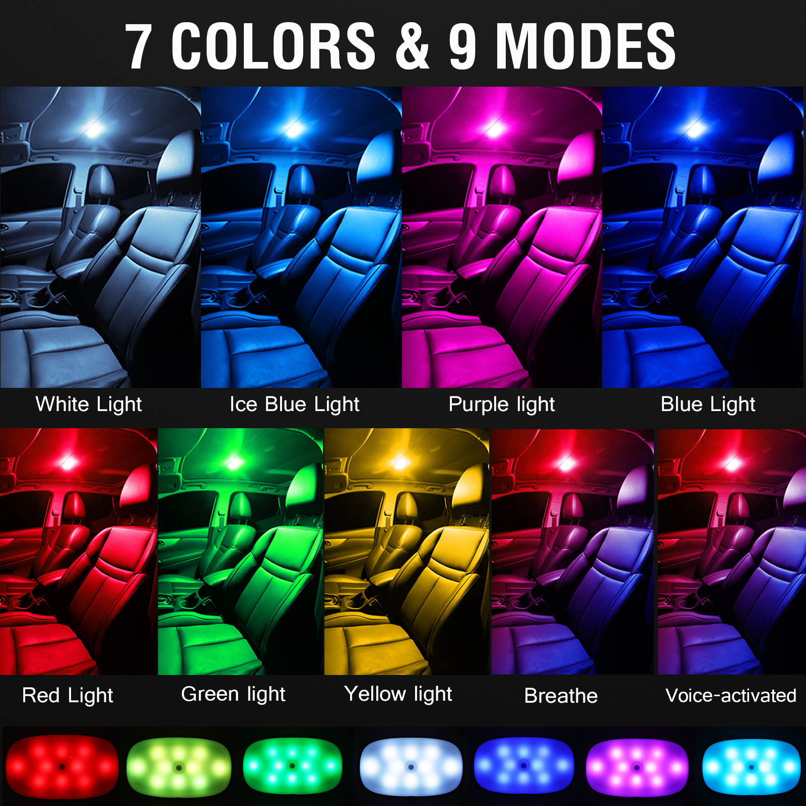 Auto LED Touch Light Wandleeslamp Magneetbasis Autoplafondlamp Ambient Mood Binnenverlichting USB oplaadbare lamp