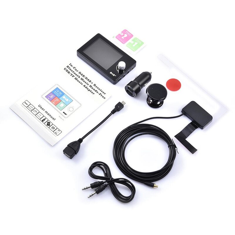 Digital Broadcast DAB+ Car Radio Receiver Aux Output Color Screen Bluetooth Music Player Hands-Free Video Display Multifunction