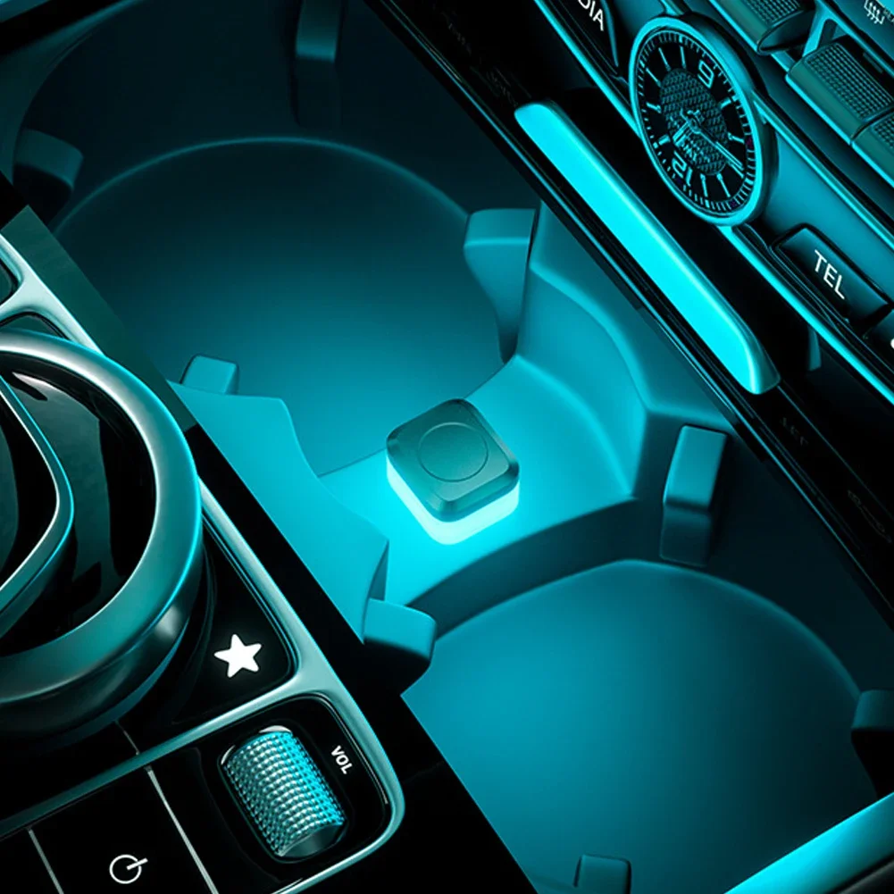 Universal USB Car Interior Ambient Atmosphere Light LED Signal Lights Auto Reading Lamp Decorations Car Interior Accessories: Pink