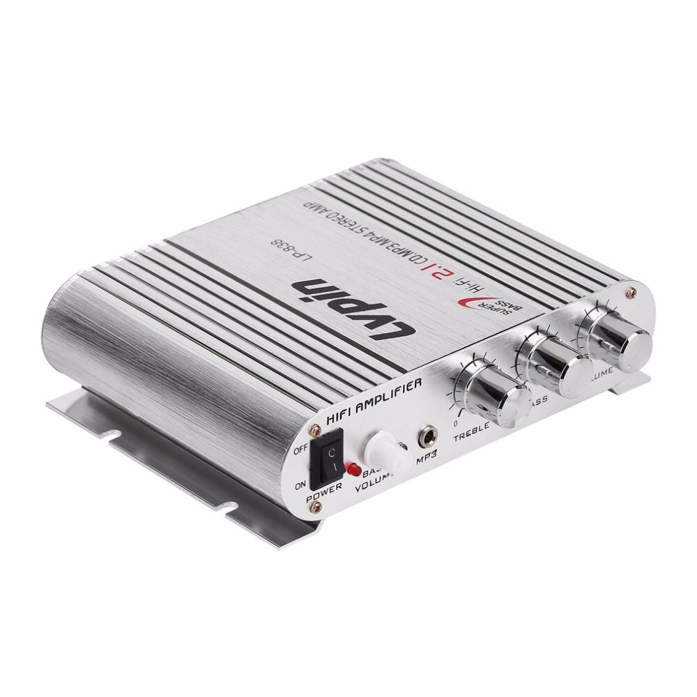 Mini HiFi Sliver 12V 20W CD MP3 Radio Auto Auto Motor Boot Home Audio Stereo Bass Speaker VERSTERKER BOOSTRER Verstärker Voertuig