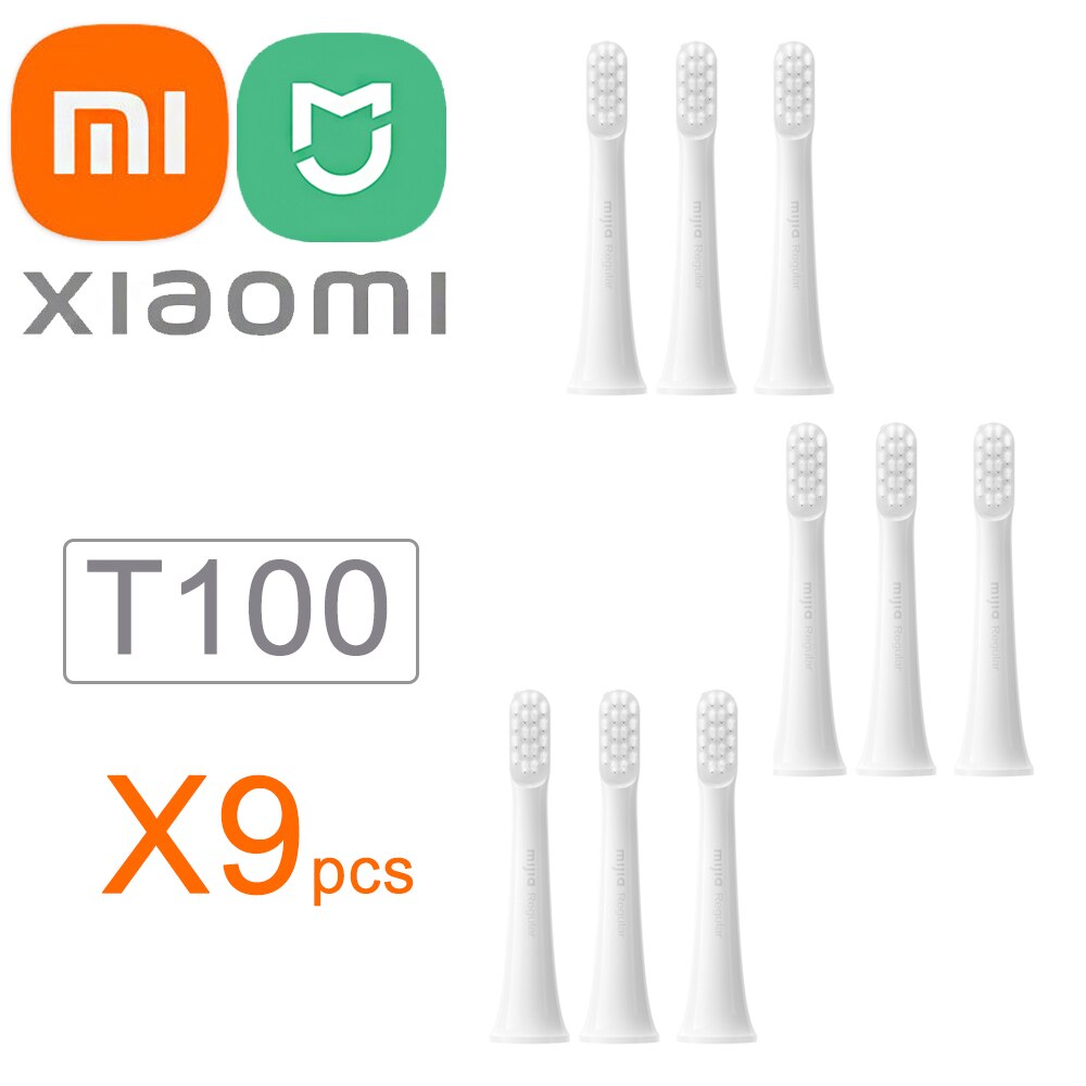 Xiaomi MIJIA-cabezales de repuesto para cepillo de dientes eléctrico T100, 12 unidades, Original: 9pcs