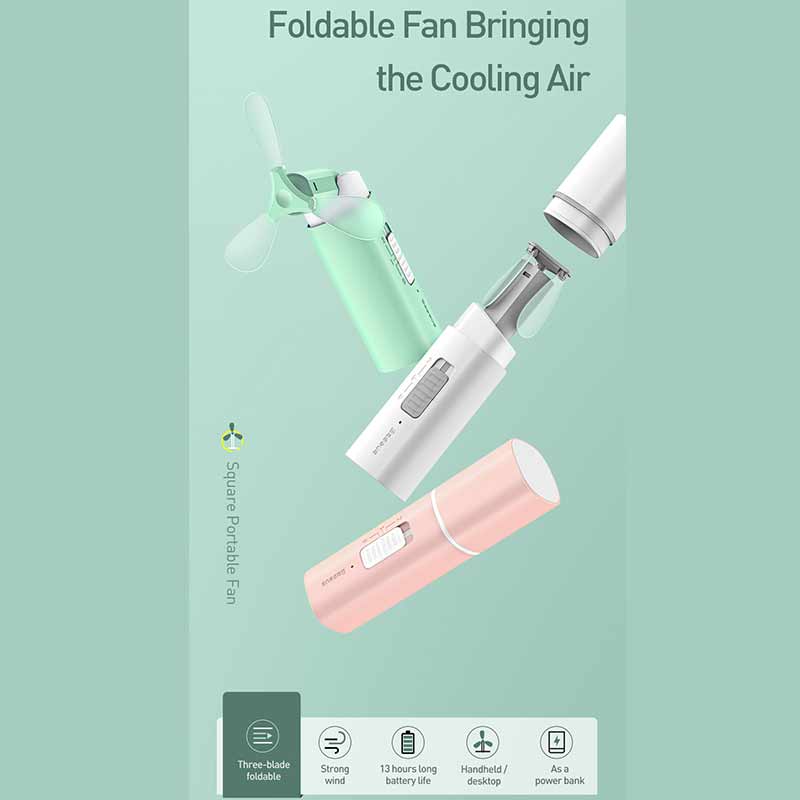 USB Trefoil Folding Fan Mini Electric Portable Fan Small Home Appliance Desktop Fan