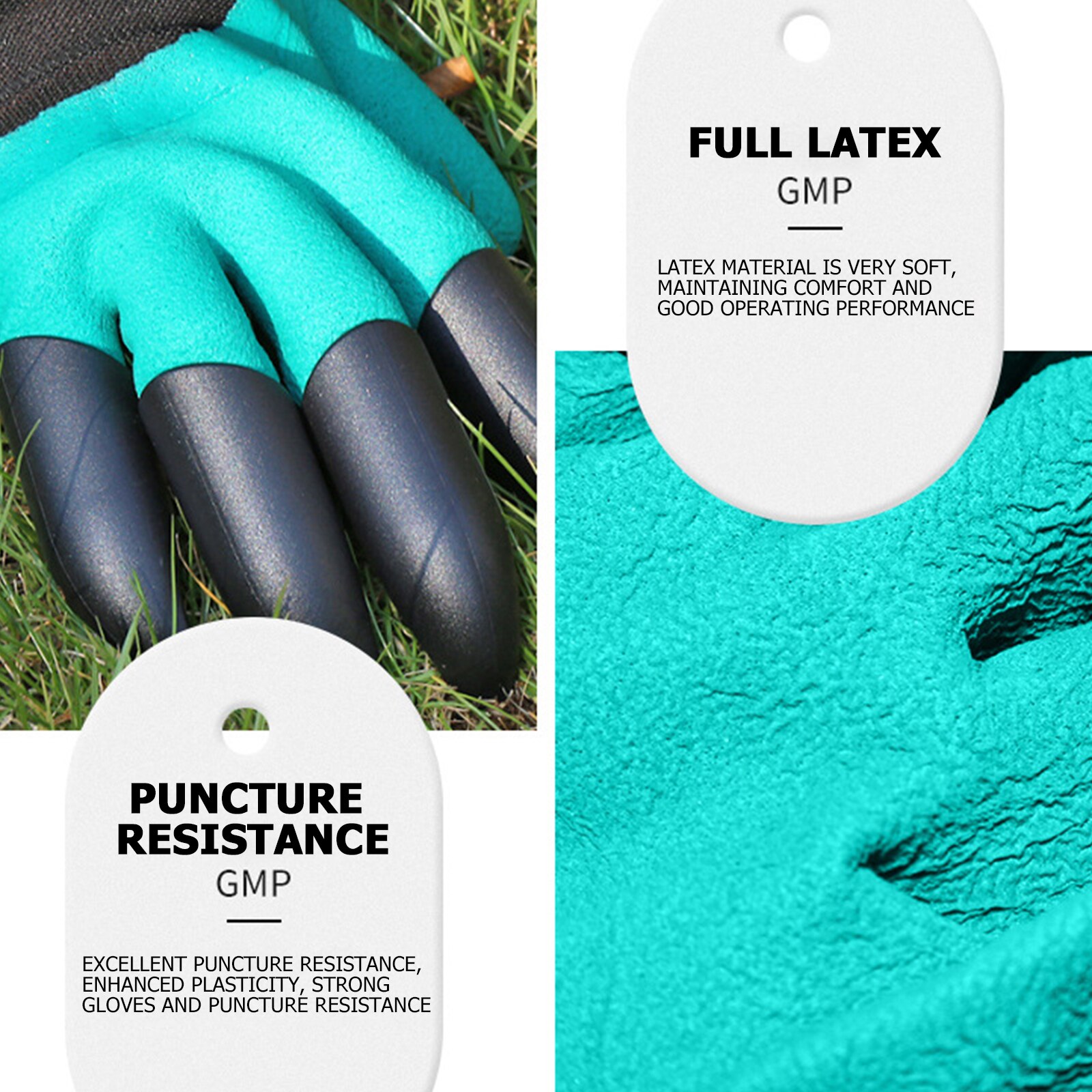 Tuin Handschoenen Met 4/8 Abs Plastic Hand Claw Tuin Rubber Handschoenen Voor Tuinieren Graven Planten Duurzaam Waterdicht Werk Handschoen