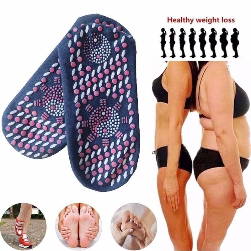 Calcetines magnéticos de turmalina para hombre y mujer, calcetín Unisex de terapia de autocalentamiento