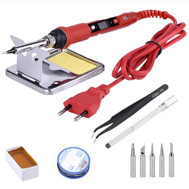 Electric Soldering Iron 80W 220V Digital LCD Adjustable Temperature Solder Iron Kits with Soldering Tips Welding Repair Tools: 110V  80W / 6