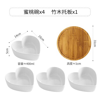 Keramische Hartvormige Fruitschaal Woonkamer Koffietafel Dessertbord Salade Gedroogde Fruitschaal Keuken Servies Voedsel Lade: 1pcs-C